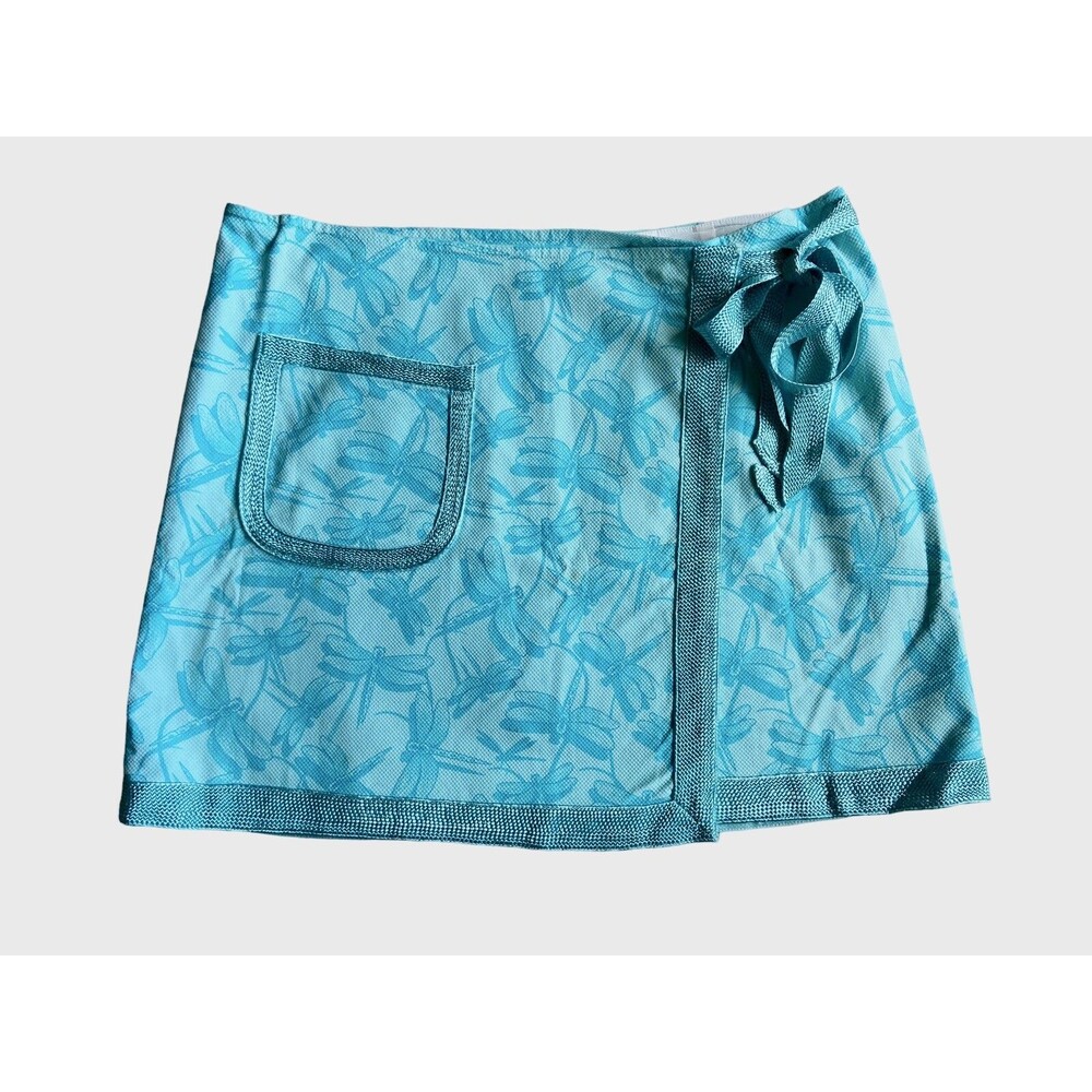 Vineyard Vines Womens Wrap Skirt Size 6 Blue Dragonfly Preppy Coastal Beach‎ Y2K
